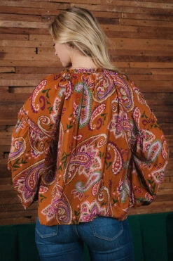 Toffee Paisley Print Long Sleeve Top -MODERN MILLIE Shop 21584929 f16ddcc3 4bb3 4909 81b1 1d501600bf73