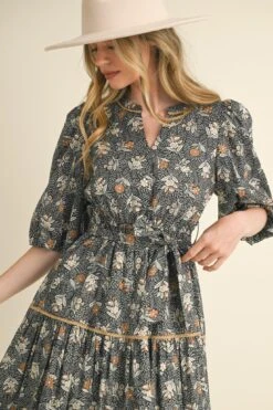 Black Floral And Leaf Ric-Rac Trim Midi Dress 4 Black Floral And Leaf Ric-Rac Trim Midi Dress -MODERN MILLIE Shop 21883772 11c03939 8c98 4b39 a19f cacad6f0bca2 1