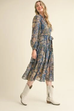 Paisley Print Midi Dress In Navy -MODERN MILLIE Shop 21883836 34f76412 9fc5 4bad b6ac 343e32fef761