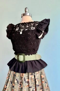 Black Crochet Ruffle Sleeve Top -MODERN MILLIE Shop 21C612CE 92C9 4B58 9EBB ACF9B5EFA460