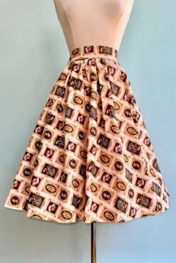 Framed Wall Of Mushrooms Doris Skirt By Retrolicious