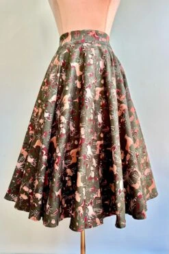 Woodland Creature Circle Skirt By Banned