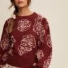 Crimson Floral Pullover Knit Sweater -MODERN MILLIE Shop 22031418 659bcd58 c3d8 4631 ba07 a73fb52f28b0
