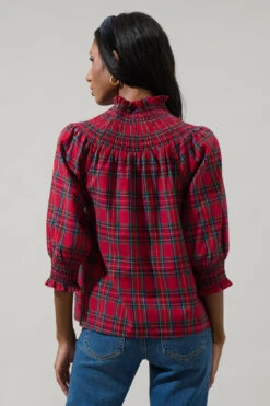 Red Plaid Smocked Verity Top -MODERN MILLIE Shop 22129418 db53f984 d337 4724 b665 1302a45e3d89