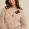 Oatmeal Flower Detail Cable Knit Button Front Cardigan 1 Oatmeal Flower Detail Cable Knit Button Front Cardigan -MODERN MILLIE Shop 22251168 48a7a15d 9030 415c b6ae 7ca9fd715825