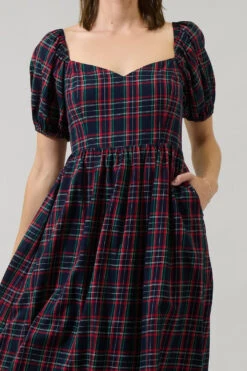 Navy Plaid Alessi Puff Sleeve Midi Dress -MODERN MILLIE Shop 22311737 72e53360 b3ca 441b 9d4c 7d1ec49e8b04