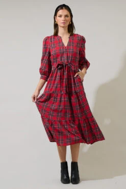 Red Plaid Shirtwaist Yanis Dress -MODERN MILLIE Shop 22311772 0d896837 dc2f 4138 89de d9cbb5c1545c