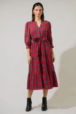 Red Plaid Shirtwaist Yanis Dress -MODERN MILLIE Shop 22311772 68e7f844 10f7 4003 91ca 5bf6ba7c871c