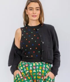 Rainbow Dot Embroidered Black Sweater Vest By Tulip B. -MODERN MILLIE Shop 22317196 654e8e26 a7fa 4810 bfa8 2da692f5bde0