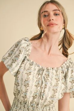 Puff Sleeve Blue And Brown Floral Jumpsuit -MODERN MILLIE Shop 22858923 865deae4 695b 49ae 8f92 e03bbbbf2e55