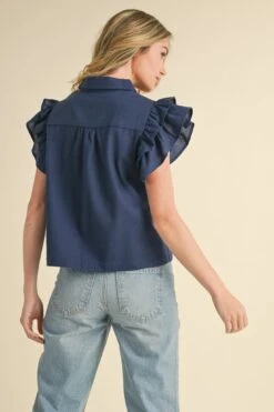 Navy Cut-Out Embroidered Button Down Top -MODERN MILLIE Shop 22859574 49f0d7ea d990 4e96 8eb7 50e4de44adaa