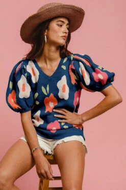 Navy Floral Puff Sleeve Sweater 8 Navy Floral Puff Sleeve Sweater -MODERN MILLIE Shop 22992651 16365c10 fa53 4696 917d 4a743a239206