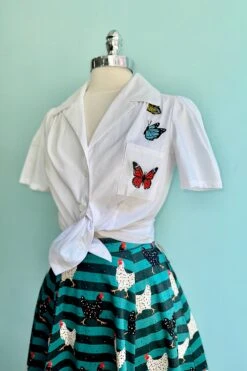 Butterfly Button Down Blouse In White -MODERN MILLIE Shop 22BB3139 5235 42C5 B245 E96513F29B5D