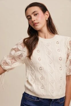 Ivory Eyelet And Embroidered Sweater 11 Ivory Eyelet And Embroidered Sweater -MODERN MILLIE Shop 23017231 aef72626 db6d 4069 845f c0e1ac1abd0b