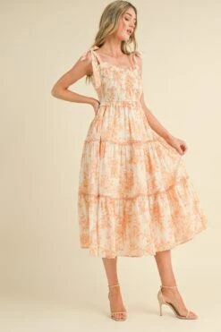 Amber And White Toile Smocked Midi Dress -MODERN MILLIE Shop 23059652 a8468f65 6b81 4a5f 83c4 d82441de6398