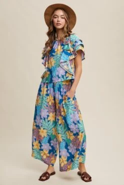 Blue Floral Printed Two Piece Set Top And Pants -MODERN MILLIE Shop 23111896 6a28468e 54ed 432c bd33 0e9c54e48a40