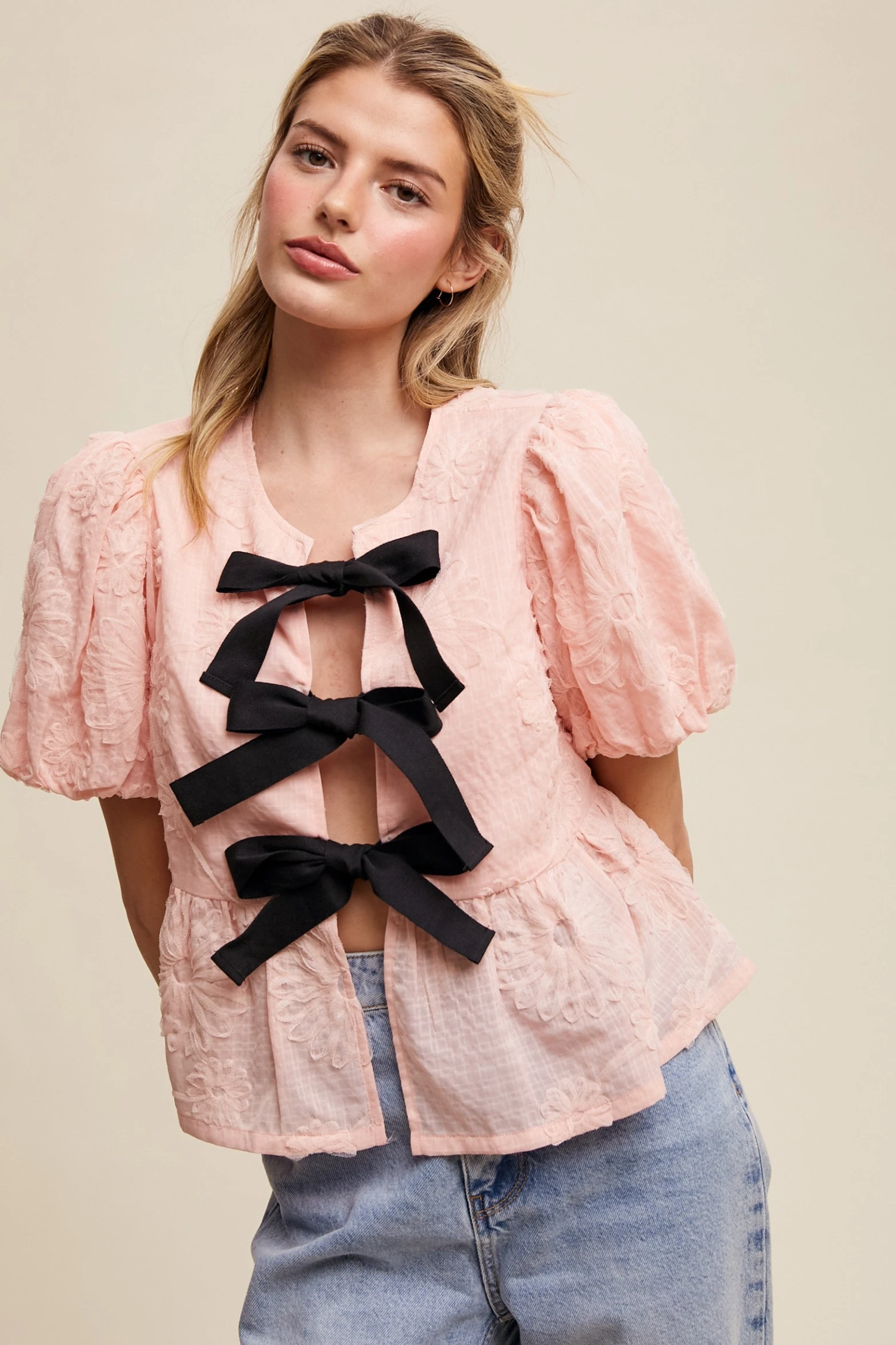 Bow Tie Floral Puff Sleeve Top in Pink Bow Tie Floral Puff Sleeve Top In Pink -MODERN MILLIE Shop 23120267 ad9dd19a bfdd 4c14 bf80 2ce3dde3ce5e