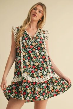 Floral And Polka-Dot A-Line Mini Dress -MODERN MILLIE Shop 23501091 69993864 f306 41a9 b069 6e8189ef5621