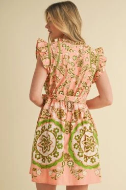 Peach And Lime Green Medallion Flutter Sleeve Mini Dress 5 Peach And Lime Green Medallion Flutter Sleeve Mini Dress -MODERN MILLIE Shop 23501590 8bd6c338 664f 4a5a a97b db77a09a0060