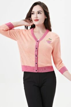 Sloths Embroidered Skye Cardigan By Miss Lulo 10 Sloths Embroidered Skye Cardigan By Miss Lulo -MODERN MILLIE Shop 25204 PEACHPINK 02