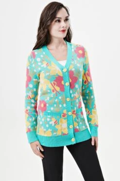 Insects And Florals Fiona Cardigan By Miss Lulo 8 Insects And Florals Fiona Cardigan By Miss Lulo -MODERN MILLIE Shop 25205 TEALMULTI 01