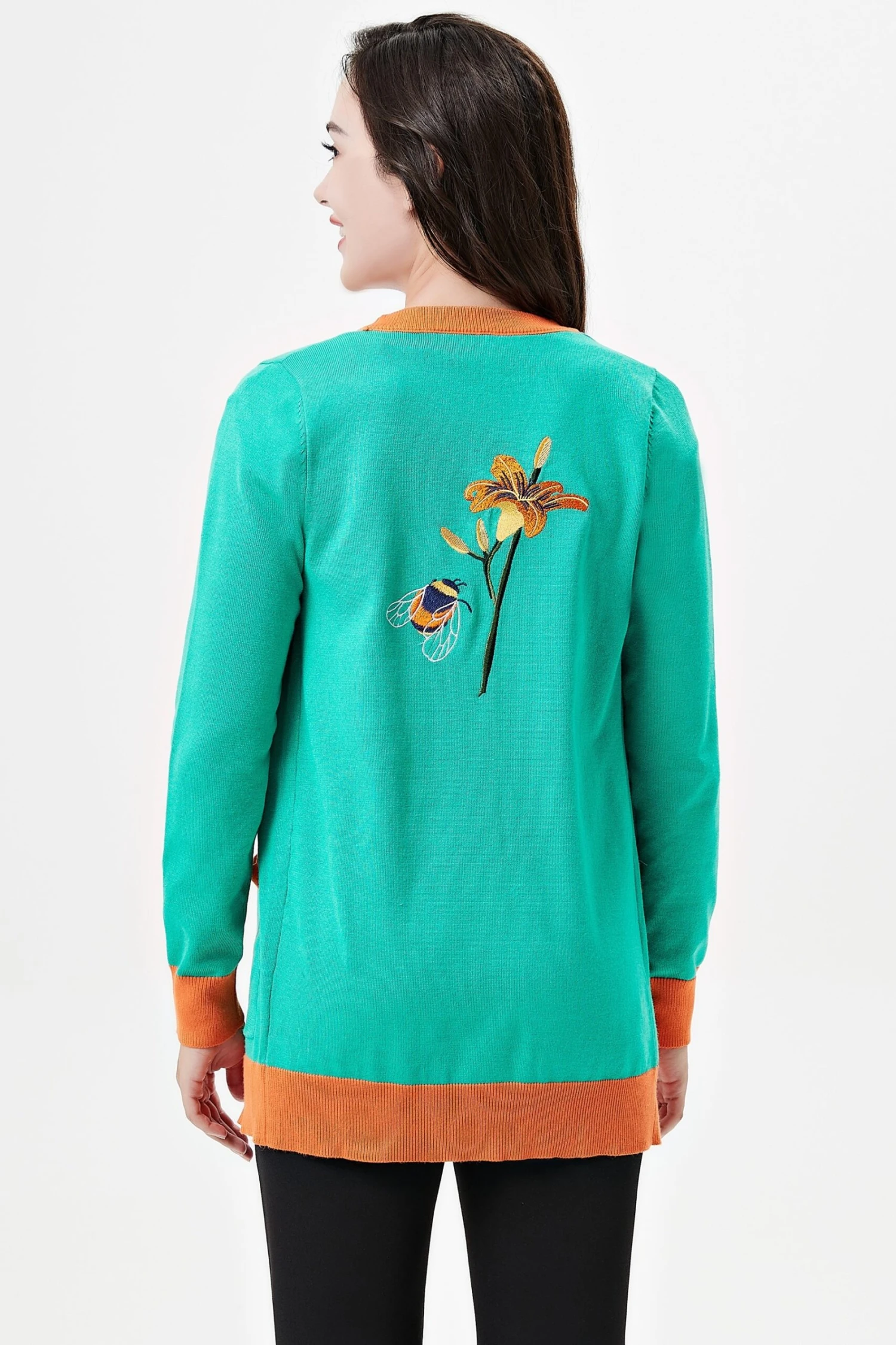 Bee Fiona Cardigan by Miss Lulo Bee Fiona Cardigan By Miss Lulo -MODERN MILLIE Shop 25210 TURQUOISEORANGE 01 scaled