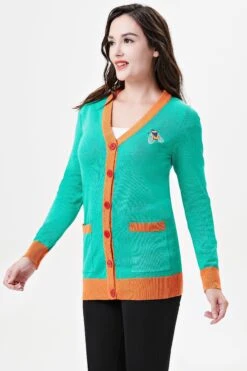 Bee Fiona Cardigan By Miss Lulo 7 Bee Fiona Cardigan By Miss Lulo -MODERN MILLIE Shop 25210 TURQUOISEORANGE 02