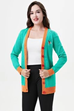 Bee Fiona Cardigan By Miss Lulo 8 Bee Fiona Cardigan By Miss Lulo -MODERN MILLIE Shop 25210 TURQUOISEORANGE 03