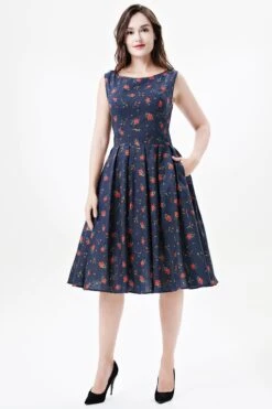Navy Lady Bugs Lily Dress By Miss Lulo -MODERN MILLIE Shop 253106 NAVYMULTI 04