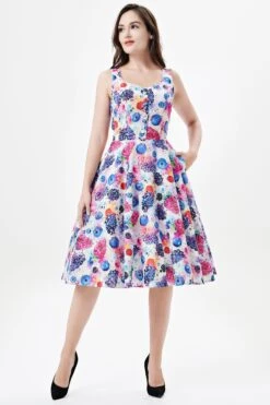 Watercolor Berries Heidi Dress By Miss Lulo -MODERN MILLIE Shop 253107 WHITEMULTI 04