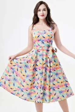 Rainbow Bird Lori Dress By Miss Lulo -MODERN MILLIE Shop 253116 MULTICOLOR 01