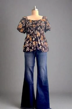 Double Button High Waisted Bootcut Jeans By Artemis Vintage