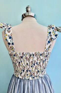 Blue Floral And Striped Print Midi Dress 9 Blue Floral And Striped Print Midi Dress -MODERN MILLIE Shop 291023A4 4DF2 48AE B727 9988DF8C1197