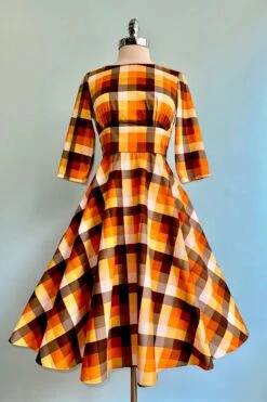 Darlene Orange Plaid Dress By Hell Bunny -MODERN MILLIE Shop 2917C59A DF44 445B 8710 E592A8ECABC2