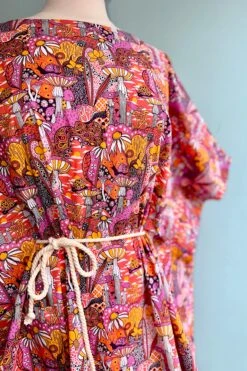 Sunset Mushroom Woven Short Caftan By Blue Platypus -MODERN MILLIE Shop 297023E3 8888 420A 8467 E3007D511008