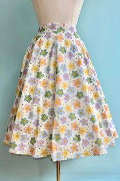 Pastel Floral Print Full Skirt By Tulip B.