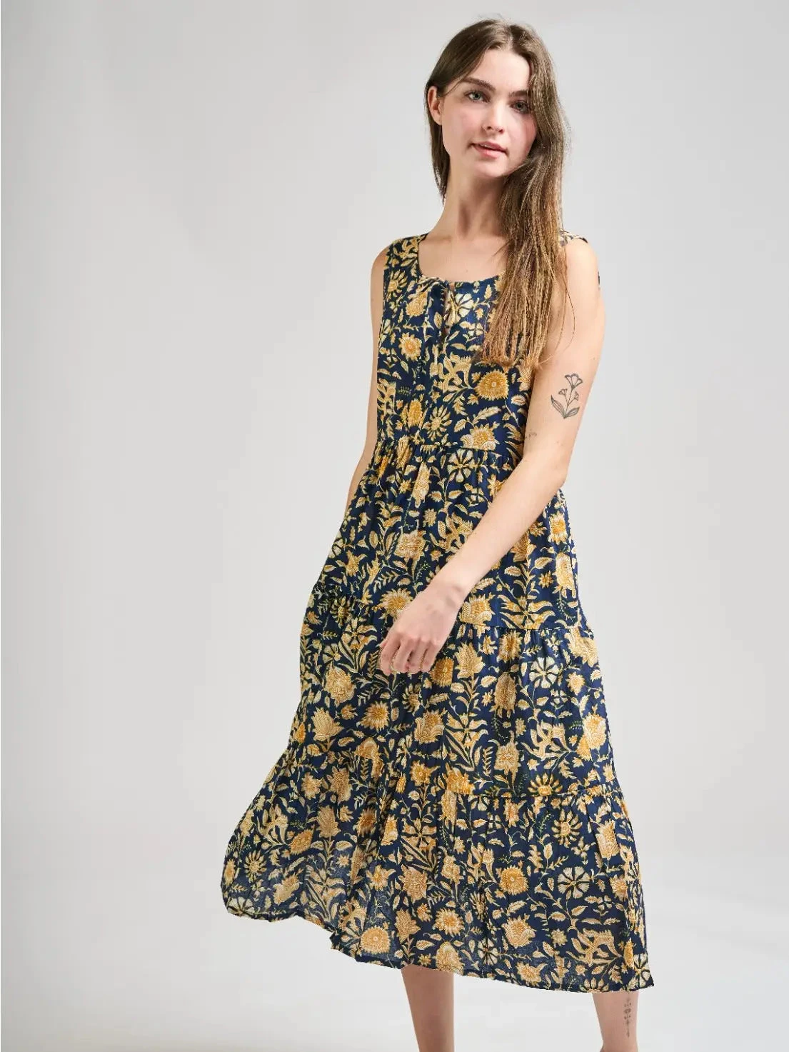 Navy Botanical Thais Tiered Midi Dress by Mata Traders Navy Botanical Thais Tiered Midi Dress By Mata Traders -MODERN MILLIE Shop 29fded0d0d32178988181e8559d1e0656156bd57ad30e69361fe177693c944f9 1