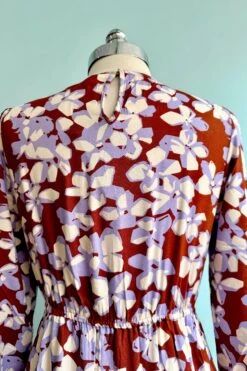 Lavender And Brown Floral Midi Dress By Compania Fantastica -MODERN MILLIE Shop 2EFFC462 5526 4231 8953 ED1E28BB6981
