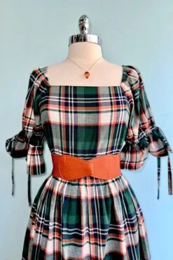 Green Plaid Square Neck Midi Dress -MODERN MILLIE Shop 2F5EC0AF B827 4300 9A1C 2110284AE00C