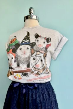 Halloween Possums T-shirt In Grey By Sesame The Opossum -MODERN MILLIE Shop 2FD608F5 0781 4034 83C9 758B771F5C4A