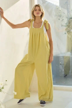 Checkered Jacquard Wide Leg Jumpsuit In Yellow -MODERN MILLIE Shop 2d2e42efd7ee92e4ac2bf2cc7807cee7b195d9145ac0fa018b0925af9723782b