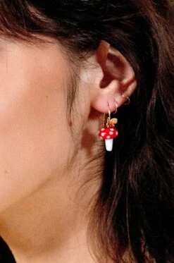 Mushroom Drop Earrings By Peter And June