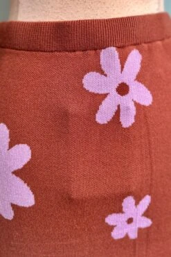 Final Sale Brown And Purple Mod Flower Midi Sweater Skirt By Compania Fantastica -MODERN MILLIE Shop 30B7A1F5 DDD4 4CAB 84DD 19D9BFDF8C01