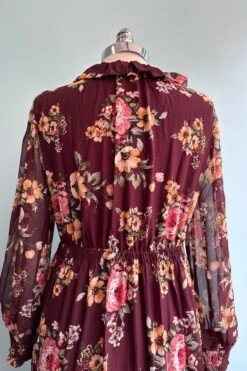 Tie Front Floral Maxi Dress In Burgundy -MODERN MILLIE Shop 315417EA 741E 4A74 9C18 E532C8F9BB5D