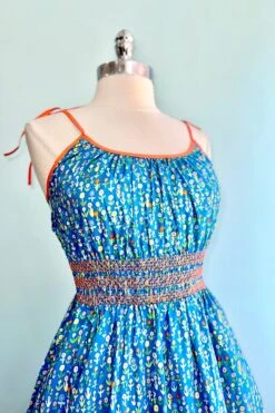 Turquoise Floral Smocked Waist Swing Dress -MODERN MILLIE Shop 31F7FED4 80A7 44B4 9ACE C637653CDBC9