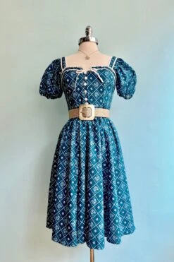 French Country Puff Sleeve Dress In Blue -MODERN MILLIE Shop 32FC6FD8 A9F2 430C A3E6 60F8866F4AB3