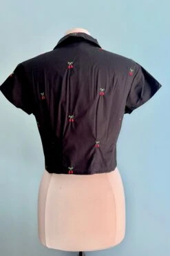 Cropped Button Down Cherry Top In Black By Banned -MODERN MILLIE Shop 363E4238 43BC 4965 87DF 79A40A4F9D12