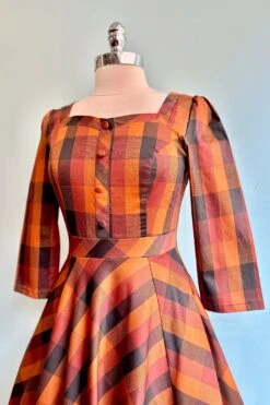 Autumn Rust Plaid Caitlin Dress By Hearts & Roses London -MODERN MILLIE Shop 3683BA0E EAA3 4B34 91FE 1FB876AEDECC
