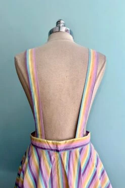 Hikari Rainbow Stripe Pinafore Mini Dress By Banned -MODERN MILLIE Shop 376A5446 B966 4D77 91EC 1DB0C9F5A98B