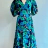 Emerald And Navy Balloon Sleeve Wrap Dress -MODERN MILLIE Shop 3816C1F7 8C2D 42FA 8282 8F8C5FB6D8E5